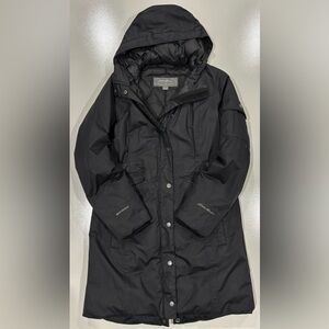 Eddie Bauer Women's Black Winter Jacket with detachable faux fur hood liner